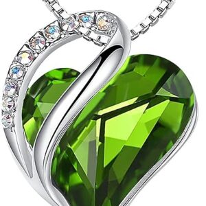 Infinity Love Birthstone Heart Crystal Pendant